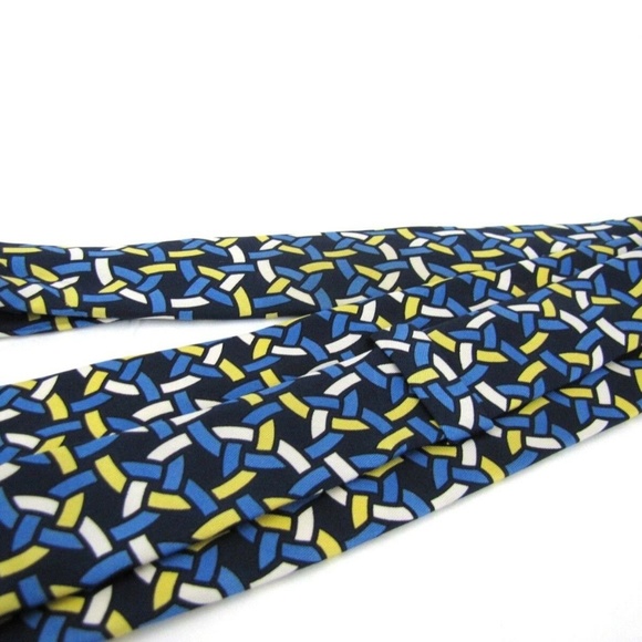 TURNBULL & ASSER Tie Blue Yellow Geometric Necktie - Picture 5 of 6